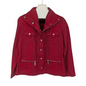 Vintage CAbi Utility Jacket Women Size M Zip Snap Cargo Pockets Gorpcore Outdoor